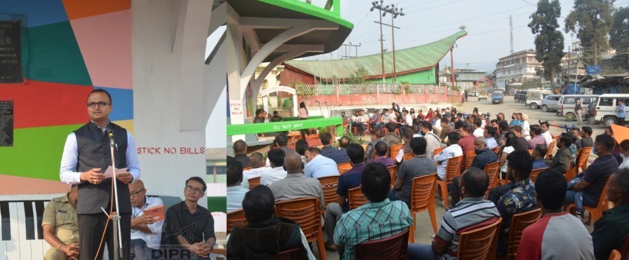 DC Tuensang during the inaugural of the remodeled clock tower of Tuensang on March 22. (DIPR Photo) 